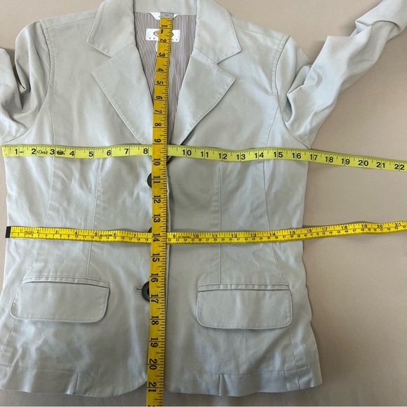 Talbots Petites Lightweight Blend Stretch Big Button Blazer Jacket Size 4 Beige - Picture 11 of 14